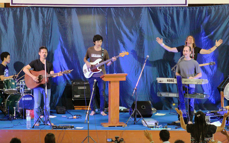 A music event on the Ferraro Hall stage
