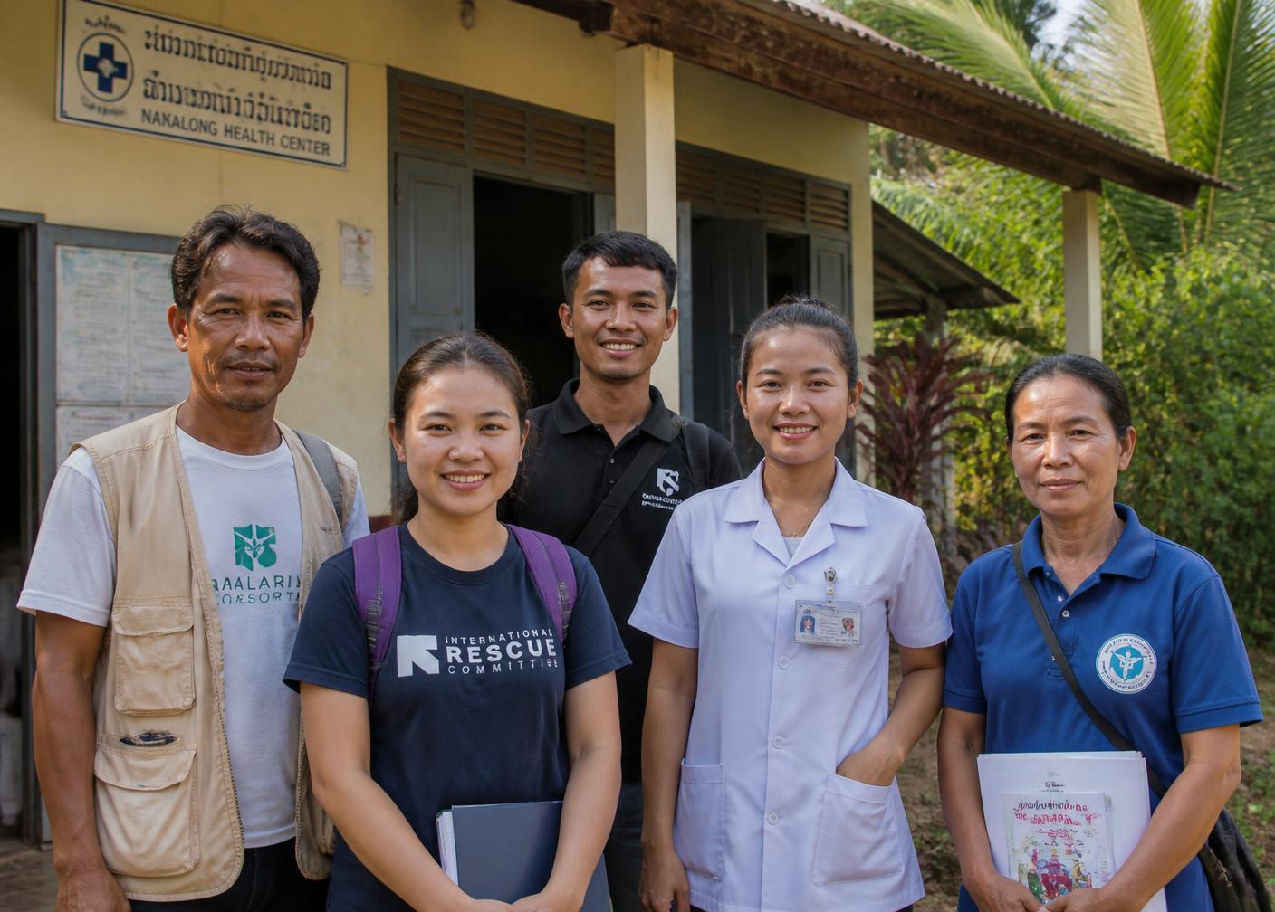 Field staff outside a rural health centre